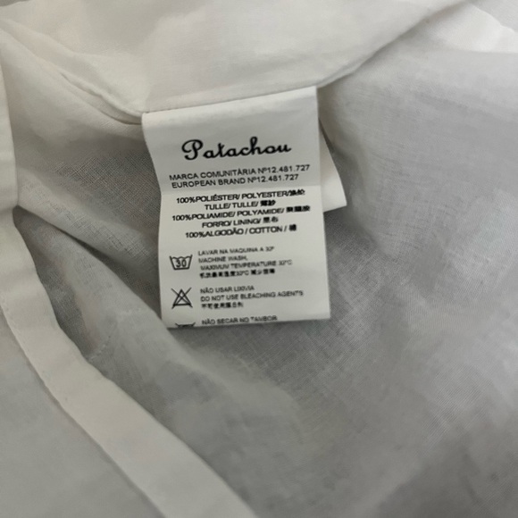 Charming White Textured Kids Dress - Picture 7 of 9